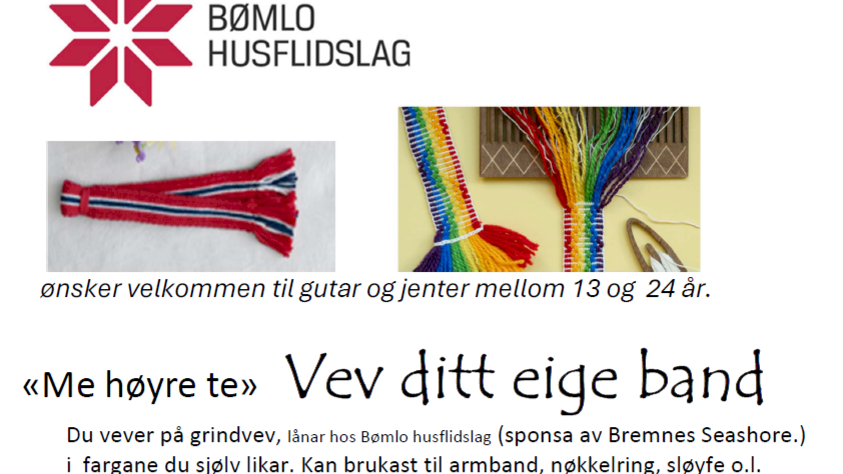 Plakat for Me høyre te workshop: Vev ditt eige band